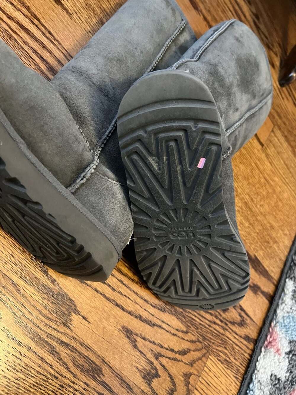 UGG Australia Classic Tall Boots Grey Suede Sheepskin Women's Size 7